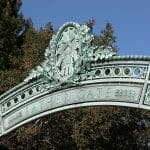 close up of Sather Gate at the UC Berkeley campus