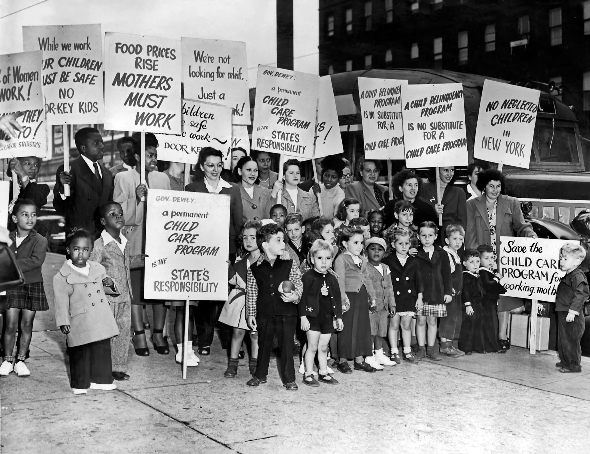 1947 After WWII, Parents Organized Demonstrations (NYT)