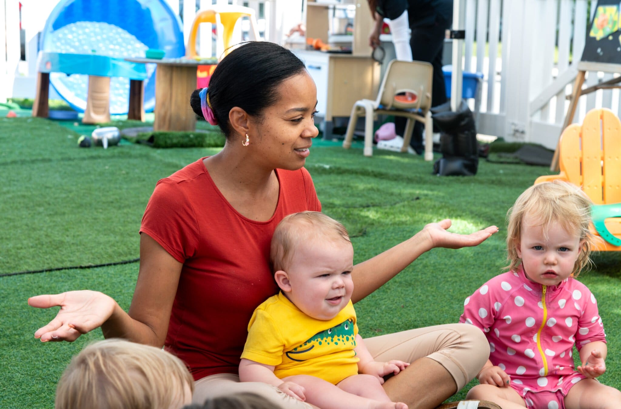 photo of educator with baby